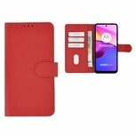 Motorola Moto E40 Hoesje Met Pasjeshouder Bookcase Rood