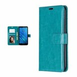 Motorola Moto E6 Hoesje Met Pasjeshouder Bookcase Turquoise