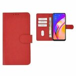 Oppo A94 5G Hoesje Met Pasjeshouder Bookcase Rood