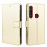 Motorola G8 Play Hoesje Met Pasjeshouder Bookcase Goud