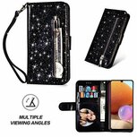 Samsung A32 4G Glitter Hoesje Met Pasjeshouder Bookcase Zwart