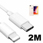 iPhone 8 PLUS Oplaadkabel USB C Lightning 2 Meter