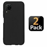 Huawei P40 Lite E Hoesje Siliconen TPU Zwart 2 STUKS