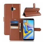 Samsung J6 Plus Hoesje Met Pasjeshouder Bookcase Bruin