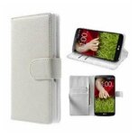 LG G2 Hoesje Met Pasjeshouder Bookcase Wit
