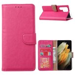 Samsung S22 Ultra Hoesje Met Pasjeshouder Bookcase Roze