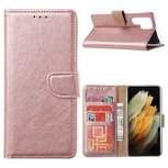 Samsung S22 Ultra Hoesje Met Pasjeshouder Bookcase Rose Goud 