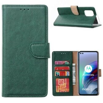 Motorola Moto G100 Hoesje Wallet Case Donkergroen