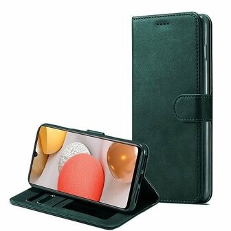 Samsung A42 Hoesje Met Pasjeshouder Bookcase Donker Groen