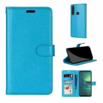 Motorola G8 Play Hoesje Met Pasjeshouder Bookcase Turquoise