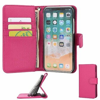 iPhone X Hoesje Met Pasjeshouder Bookcase Roze