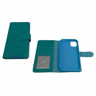 iPhone 11 Pro Max Hoesje Met Pasjeshouder Bookcase Turquoise