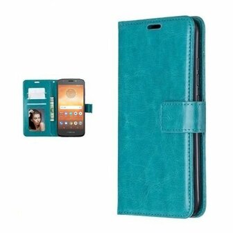 Motorola Moto E5 Play Hoesje Met Pasjeshouder Bookcase Turquoise