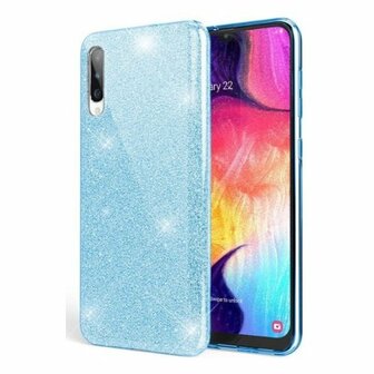 Samsung A10 Siliconen Glitter Hoesje Blauw