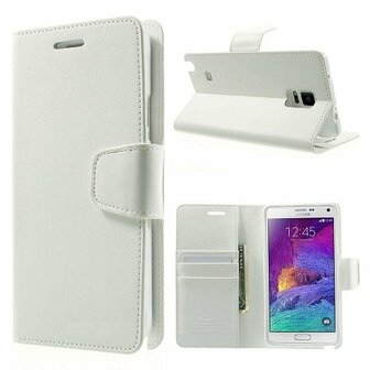 Samsung Note 4 Hoesje Met Pasjeshouder Bookcase Wit