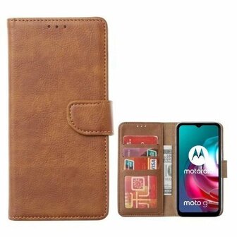 Motorola Moto G30 Hoesje Met Pasjeshouder Bookcase Bruin