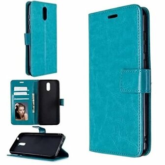 Nokia 1 Plus Hoesje Met Pasjeshouder Bookcase Turquoise