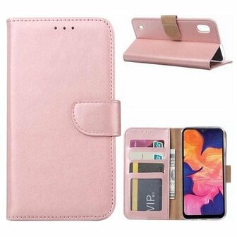 Samsung A20s Hoesje Met Pasjeshouder Bookcase Rose Goud