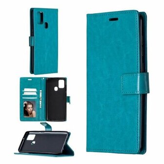 Motorola G9 Power Hoesje Met Pasjeshouder Bookcase Turquoise