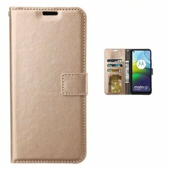 Motorola G9 Power Hoesje Met Pasjeshouder Bookcase Goud