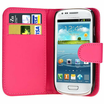 Samsung S3 Mini Hoesje Met Pasjeshouder Bookcase Roze