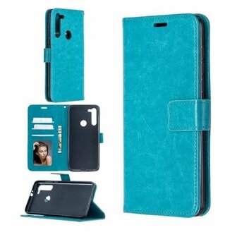 Motorola One Fusion Plus Hoesje Met Pasjeshouder Bookcase Turquoise