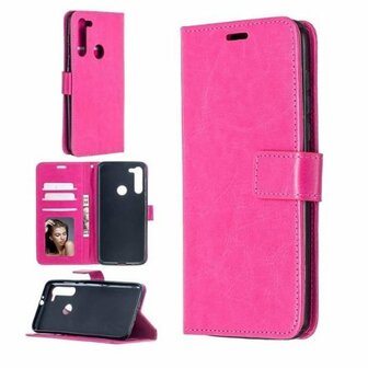 Motorola One Fusion Plus Hoesje Met Pasjeshouder Bookcase Roze