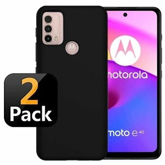 Motorola Moto E40 Hoesje Siliconen TPU Zwart 2x