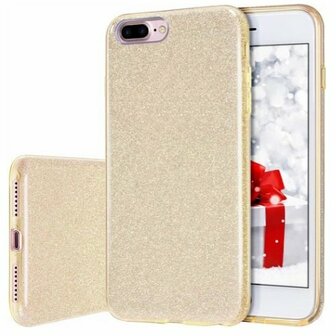 iPhone 7 Siliconen Glitter Hoesje Goud