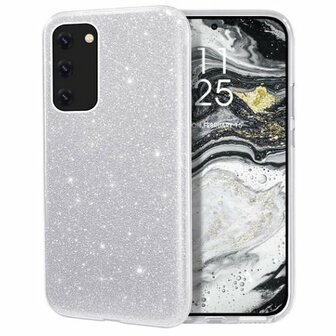 Huawei P40 Siliconen Glitter Hoesje Zilver