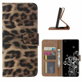 Samsung S20 Ultra Hoesje Met Pasjeshouder Bookcase Luipaard