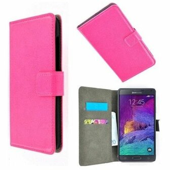 Samsung Note 4 Hoesje Met Pasjeshouder Bookcase Roze
