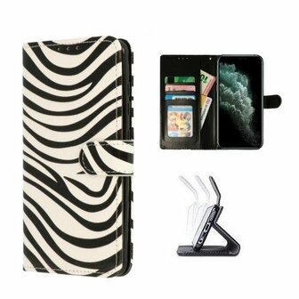 iPhone 11 Pro Hoesje Met Pasjeshouder Bookcase Zebra