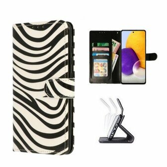 Samsung A72 Hoesje Met Pasjeshouder Bookcase Zebra