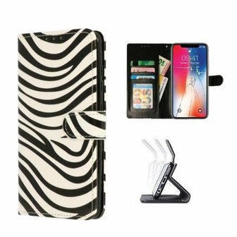 iPhone XS Max Hoesje Met Pasjeshouder Bookcase Zebra