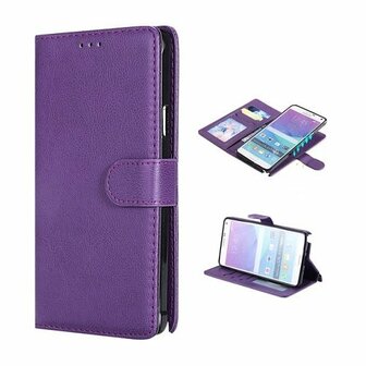 Samsung Note 4 Hoesje Met Pasjeshouder Bookcase Paars