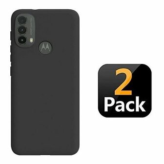 Motorola Moto E20 Hoesje Siliconen TPU Zwart 2x