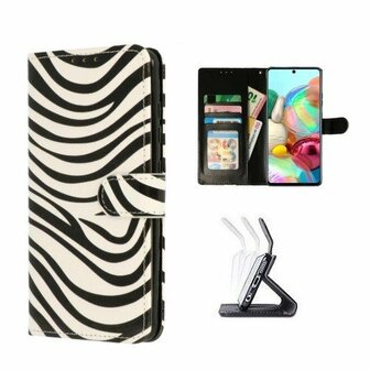 Samsung A71 Hoesje Met Pasjeshouder Bookcase Zebra