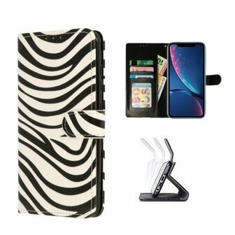 iPhone XR Hoesje Met Pasjeshouder Bookcase Zebra