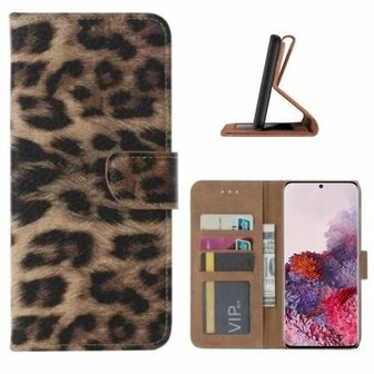 Samsung S20 Hoesje Met Pasjeshouder Bookcase Luipaard