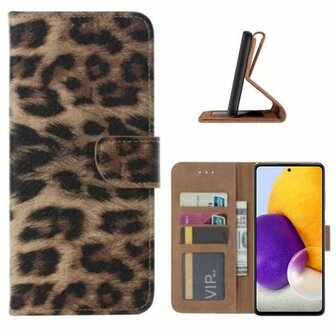 Samsung A72 Hoesje Met Pasjeshouder Bookcase Luipaard