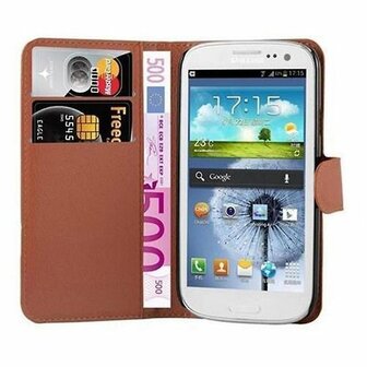 Samsung S3 Mini Hoesje Met Pasjeshouder Bookcase Bruin