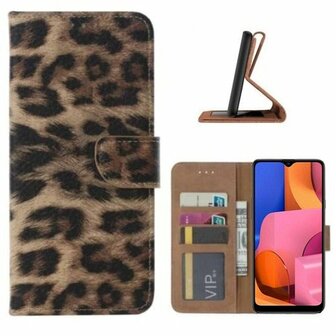 Samsung A20s Hoesje Met Pasjeshouder Bookcase Luipaard