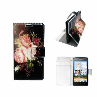 Huawei G700 Hoesje Met Pasjeshouder Bookcase Rozen