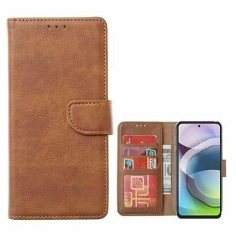 Motorola Moto G 5G Hoesje Met Pasjeshouder Bookcase Bruin