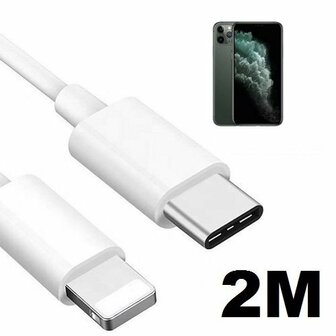 iPhone 11 Pro Max Oplaadkabel USB C Lightning 2 Meter