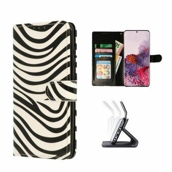 Samsung S20 Hoesje Met Pasjeshouder Bookcase Zebra