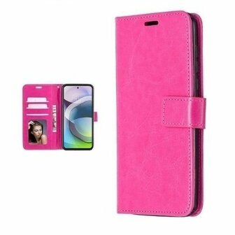 Motorola Moto G 5G Hoesje Met Pasjeshouder Bookcase Roze