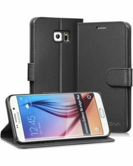 Samsung S6 Hoesje Met Pasjeshouder Bookcase Zwart