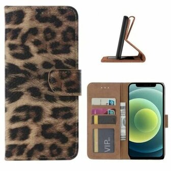 iPhone 12 Mini Hoesje Met Pasjeshouder Bookcase Luipaard